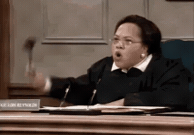 Female Judge Holding Gavel GIF