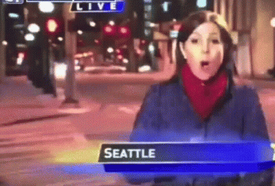 Female News Anchor Reporting From Seattle GIF