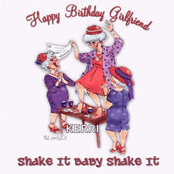 Female Party Happy Birthday Cartoon Ladies GIF