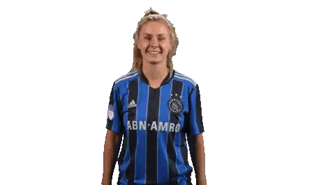 Female Soccer Player In Blue And Black Jersey Sticker