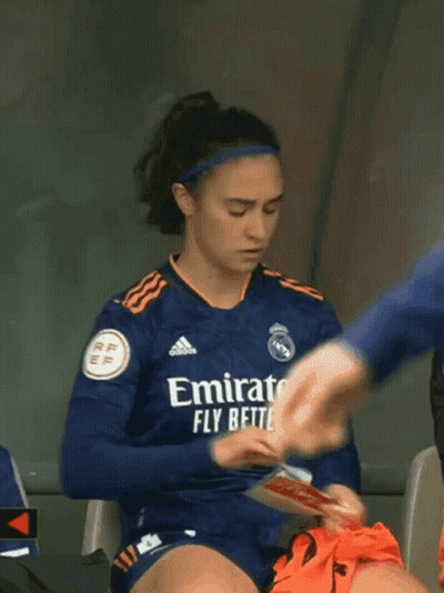 Female Soccer Player In Blue Emirates Jersey GIF