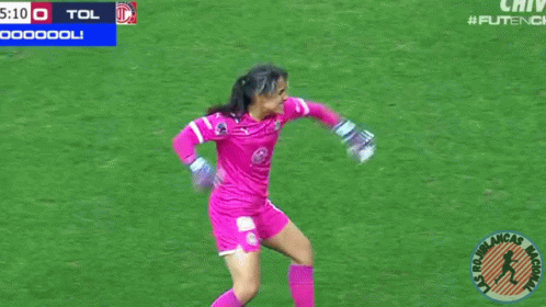 Female Soccer Player In Pink Uniform GIF