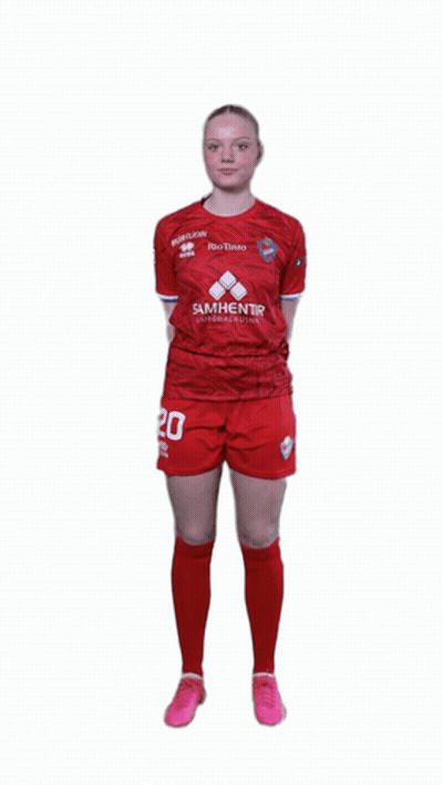 Female Soccer Player In Red Shirt Number 20 GIF