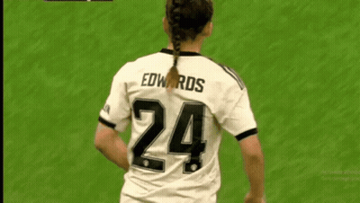 Female Soccer Player In White Jersey Number 24 GIF