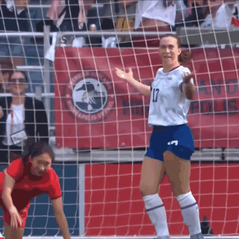 Female Soccer Player Number 17 Celebrating Goal GIF