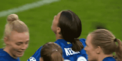 Female Soccer Players Celebrating Goal GIF