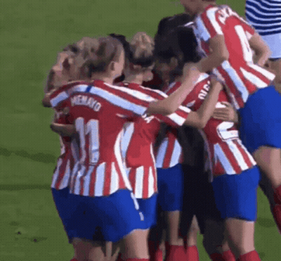 Female Soccer Players Hugging Number 11 GIF