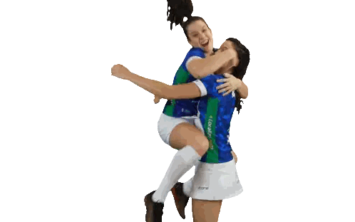 Female Soccer Players Hugging With LG Shirt Sticker