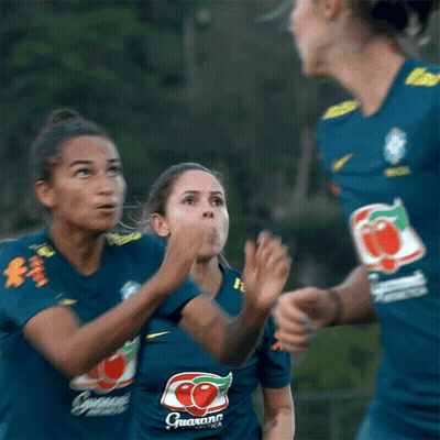 Female Soccer Players In Itau And Vivo Jerseys GIF