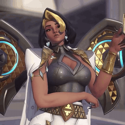 Female Video Game Character With Wings And Large Chest GIF