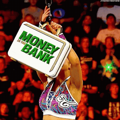 Female Wrestler Holding Briefcase Saying Money In The Bank GIF