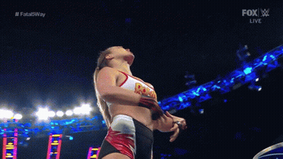 Female Wrestler Holding Rope GIF