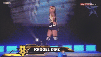 Female Wrestler Raquel Diaz On Stage GIF