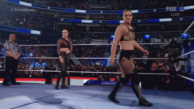 Female Wrestler Walking Out Of Ring GIF