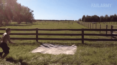 Fence In Field With FailArmy GIF