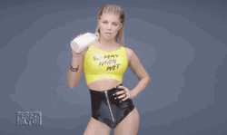 Fergie Pouring Milk To Wet Tshirt GIF