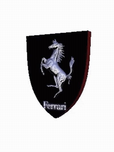 Ferrari Black Shield Rearing Silver Horse GIF