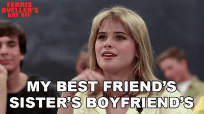 Ferris Bueller's Day Off Poster With Blonde Woman GIF