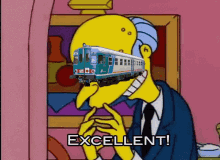Fictional Character Mr. Burns Excellent Train Eyes GIF