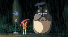 Fictional Character Totoro Bounced With Satsuki Kusakabe GIF