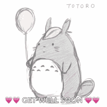 Fictional Character Totoro Get Well Soon GIF