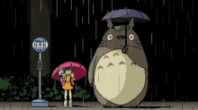 Fictional Character Totoro Waiting With Satsuki Kusakabe GIF