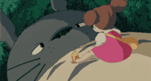 Fictional Character Totoro Wakes Up With Mei Kusakabe GIF