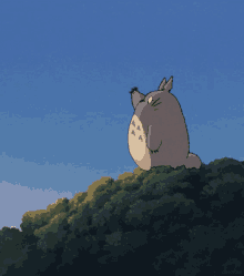Fictional Character Totoro Waving Up GIF
