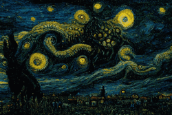 Fictional Cosmic Character Cthulhu Mobile Painting GIF
