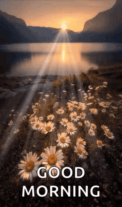 Field Of Daisies Good Morning GIF