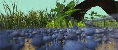 Field Of Grass And Rocks With Tree GIF