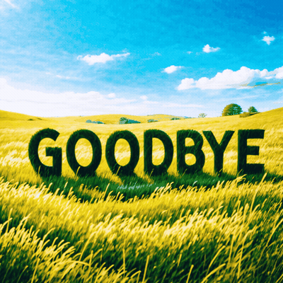 Field Of Tall Grass With Goodbye GIF