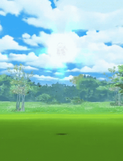 Field With Trees And Sun Through Clouds GIF