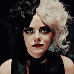 Fierce Cruella Head Tilting Stare GIF