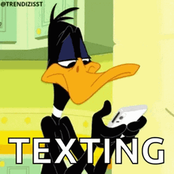 Fierce Eyes Duffy Duck Texting GIF