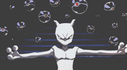 Fierce Eyes Mewtwo Unwavering Stare GIF