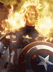 Fiery Lit Captain America