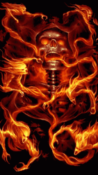 Fiery Lit Skeleton