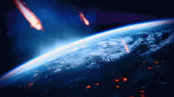 Fiery Meteor Shower Entering Earth Space GIF