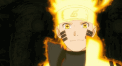 Fiery Naruto Uzumaki Black Background GIF