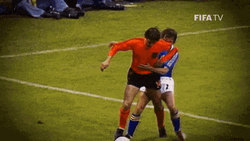 FIFA World Cup Johan Cruyff Deceiving Opponent GIF