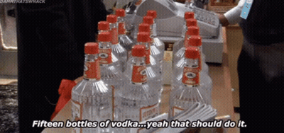 Fifteen Bottles Of Vodka With Yeah That Should Do It GIF
