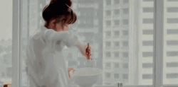 Fifty Shades Of Grey Anastasia Breakfast Shocked GIF