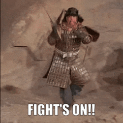 Fight On Man In A Traditional War Protection GIF
