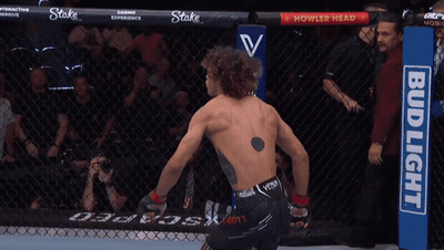 Fighter In Cage With ESPN GIF