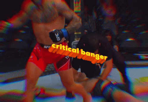 Fighter In UFC Glove Kicks Another Fighter GIF