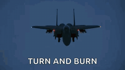 Fighter Jet Flying With Turn And Burn GIF