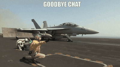 Fighter Jet On Runway Saying Goodbye Chat GIF
