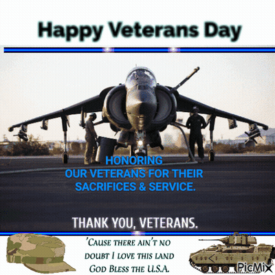 Fighter Jet Saying Happy Veterans Day GIF