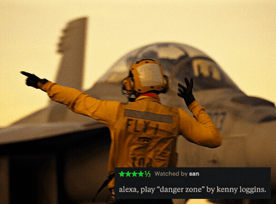 Fighter Jet With Alexa Play Danger Zone GIF